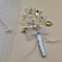 Pearl And Gold Wedding Boutonniere For Groom And Groomsmen, thumbnail 1 of 11