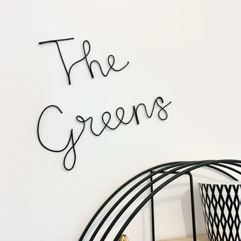 Personalised Family Name Wire Sign, 2 of 7