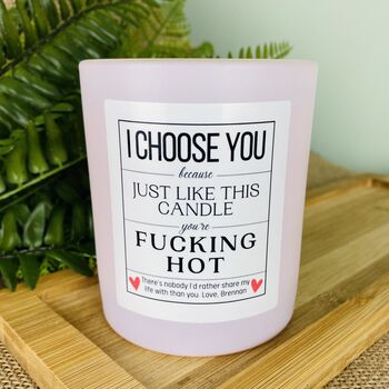 Personalised You're Fucking Hot Valentines Candle Gift, 2 of 11