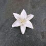 Lily White Flower Brooch, Gold Tone, thumbnail 3 of 3