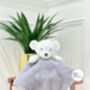 Personalised Name White Bear Comforter Blanket Soft Toy, thumbnail 3 of 3