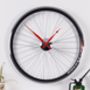 Handmade Bespoke Racing Bike Wheel Clock In Two Sizes, thumbnail 1 of 5