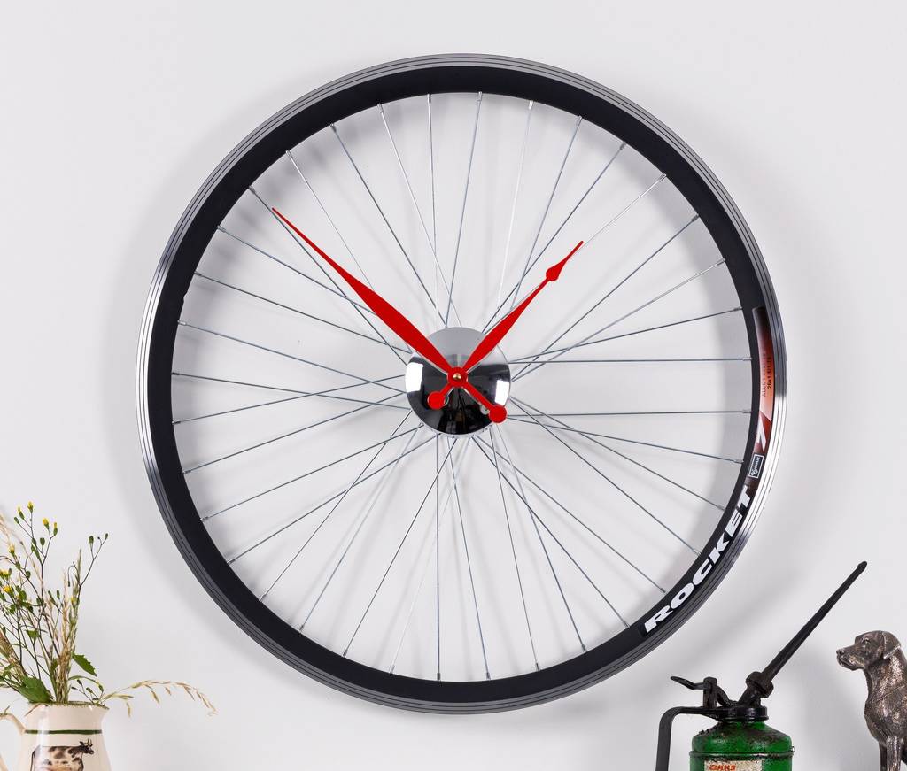 Handmade Bespoke Racing Bike Wheel Clock In Two Sizes, 1 of 5
