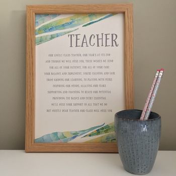 personalised teacher gift poem 'teacher' by shmuncki ...