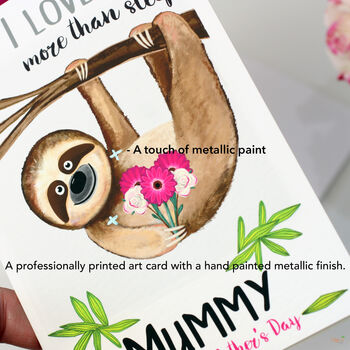 Personalised Sloth 1st Mother's Day Card, 2 of 5