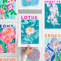 Lotus Flower Risograph Print, thumbnail 3 of 3