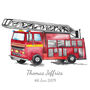 Personalised Fire Engine Art Print, thumbnail 2 of 5