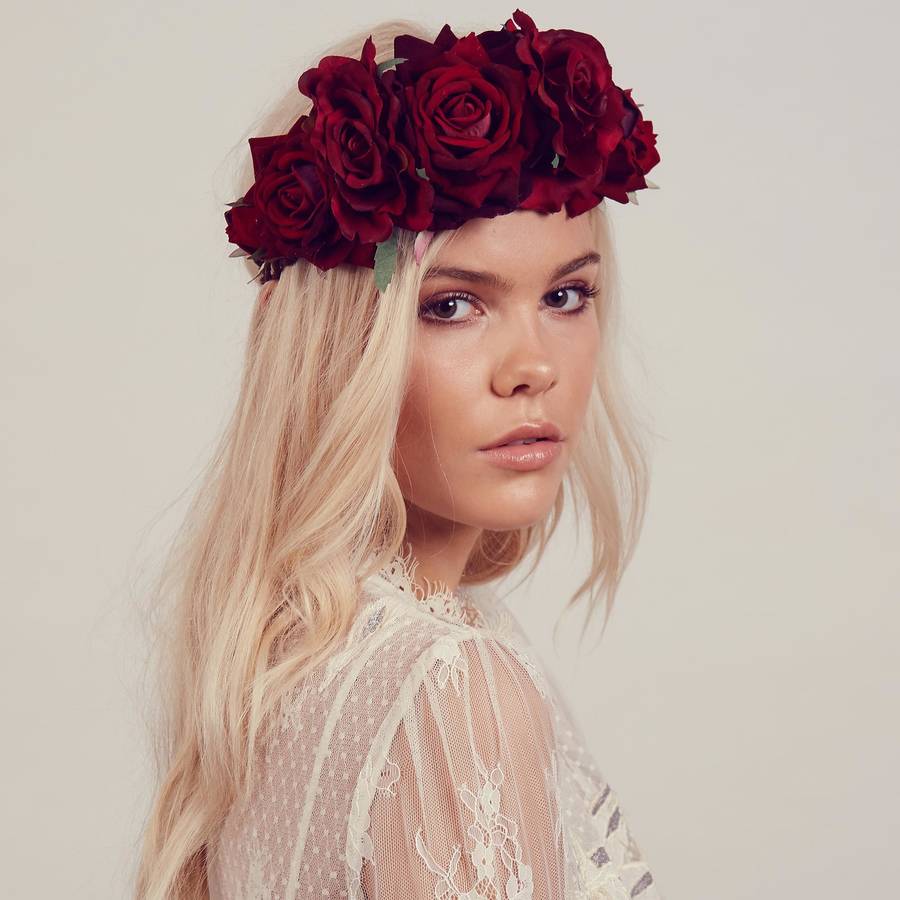 Beatrice Oversized Floral Crown Headband, 1 of 4