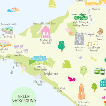 Map Of Isle Of Wight Art Print, 4 of 5