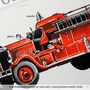 Vintage Fire Truck Father's Day Card, thumbnail 3 of 8