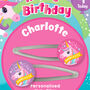 Personalised Rainbow Unicorns Birthday Hair Clips, thumbnail 3 of 4