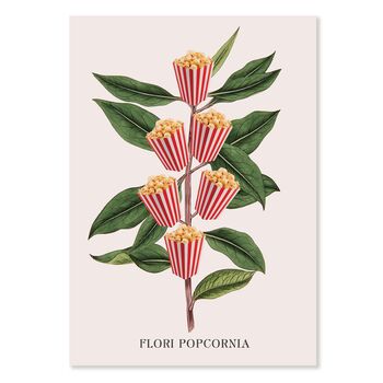 Popcorn Movie Poster Botanical Print, 4 of 11