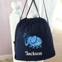 Personalised Elephant Drawstring Pe Kit Bag, thumbnail 2 of 5