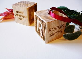 Personalised Christmas Wooden Hanging Block, 5 of 6