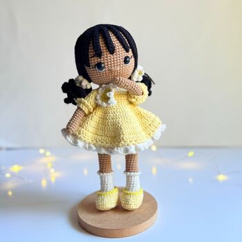 Handmade Crochet Black Doll, 3 of 12