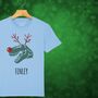 Rudolphasaurus Rex Dinosaur Personalised Kids Christmas T Shirt, thumbnail 5 of 12