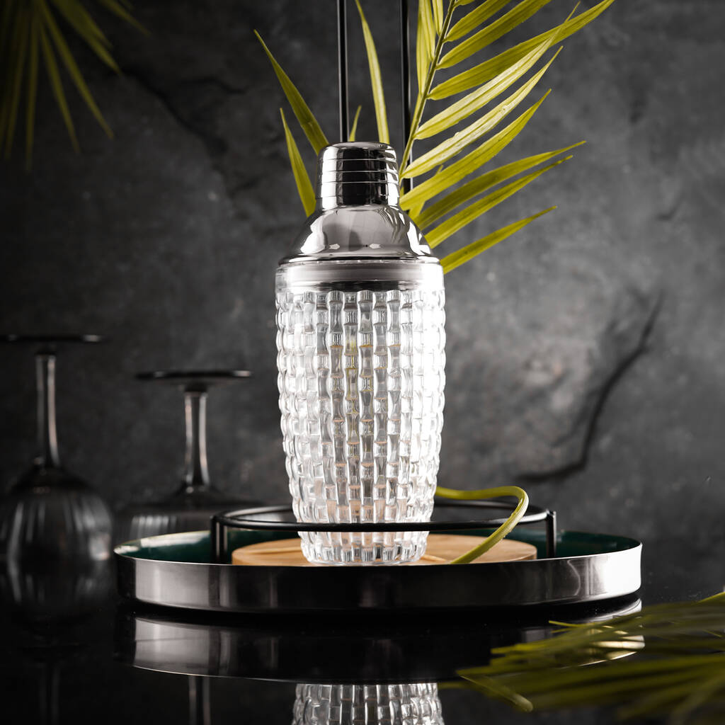 Luxury Silver Glass Cocktail Shaker, 1 of 4