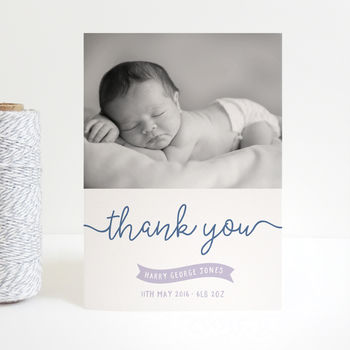 New Baby Ribbon Thank You Cards, 3 of 3