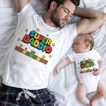 Super Daddio And Matching Child Gaming T Shirt Set, 2 of 8