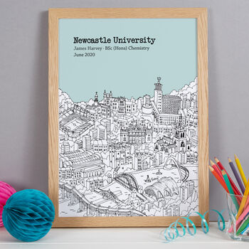 Personalised Newcastle Graduation Gift Print, 6 of 9