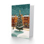 Decorated Tree Town Square Snow Xmas Christmas Card, thumbnail 2 of 4