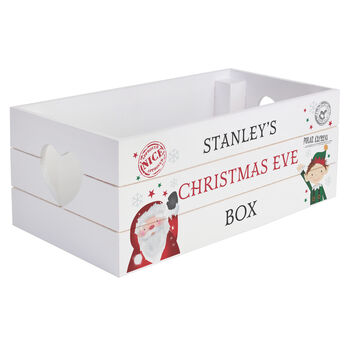 Personalised White Wooden Christmas Eve Box, 4 of 4