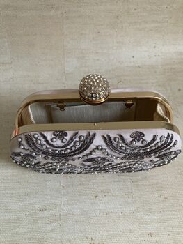 Pale Pink Handcrafted Oval Clutch Bag, 7 of 10