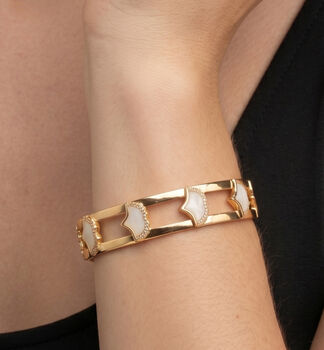 Gingko 18 K Gold Plated Shell Bangle, 5 of 5