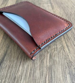 Brown Leather Handmade Card Wallet, 2 of 7