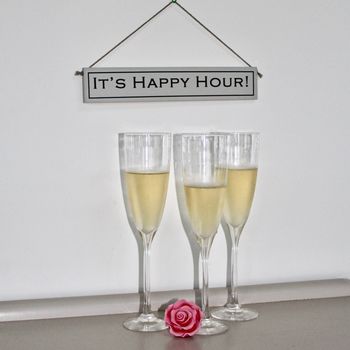 'It's Happy Hour!' Hand Painted Wooden Sign, 3 of 4