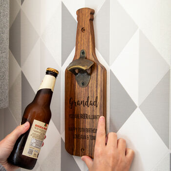 Personalised Wall Mounted Bottle Opener Gift For Him You Are Beerilliant, 6 of 6