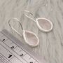 Rose Quartz Teardrop Earrings: Silver Or Gold Dangle Drop, thumbnail 6 of 6