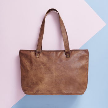 Vintage Leather Tote Bag, 4 of 7