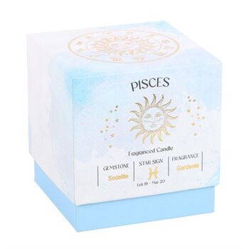 Pisces Birthday Gifts Zodiac Crystal Candles, 2 of 5