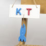 Personalised Name Sign Door Plaque With Rocket, thumbnail 2 of 3
