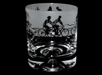 Cyclist's Etched Glass Tumbler, 6 of 6