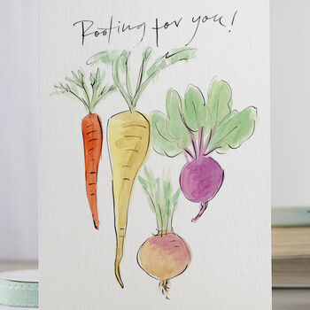'Rooting For You!' Funny Veg Good Luck Card, 2 of 3