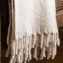 Wide Stripe Natural Wool Throw, thumbnail 3 of 3