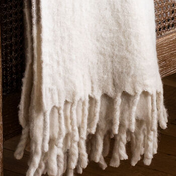 Wide Stripe Natural Wool Throw, 3 of 3