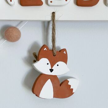 Personalised Children's Name Sign Door Plaque With Fox, 3 of 3