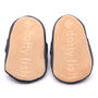 Dotty Fish Navy Soft Leather Baby Sandals With Barefoot Soles, thumbnail 6 of 7
