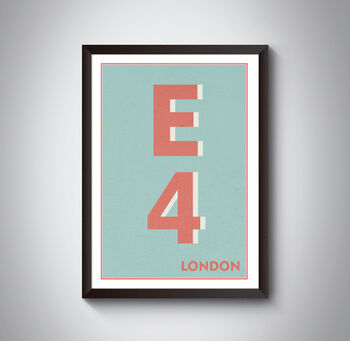 E4 Waltham Forrest London Typography Postcode Print, 7 of 10