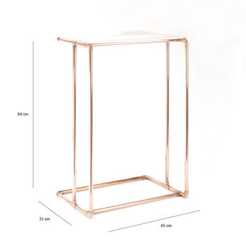 Handmade Side Table In Copper With Clear Acrylic Top, 8 of 9