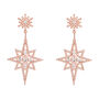 Northern Star Burst Drop Earring Plated Sterling Silver, thumbnail 5 of 9