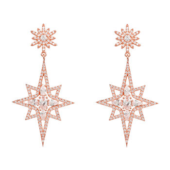 Northern Star Burst Drop Earring Plated Sterling Silver, 5 of 9
