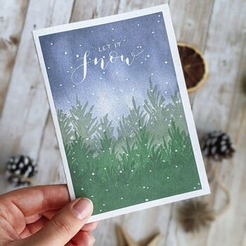 Let It Snow Winter Forest Christmas Card, 3 of 3