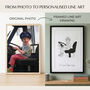 Custom Line Drawing Portrait Print, thumbnail 2 of 8