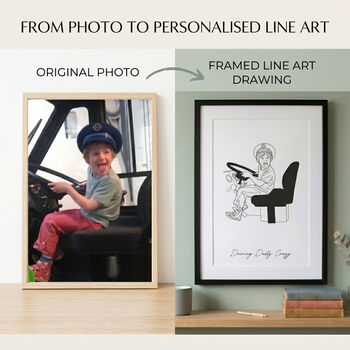 Custom Line Drawing Portrait Print, 2 of 8