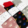 Paw Print Dog Walking Welly Socks With Personalised Label, thumbnail 1 of 7