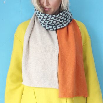Turmeric Knitted Lambswool Scarf, 2 of 11